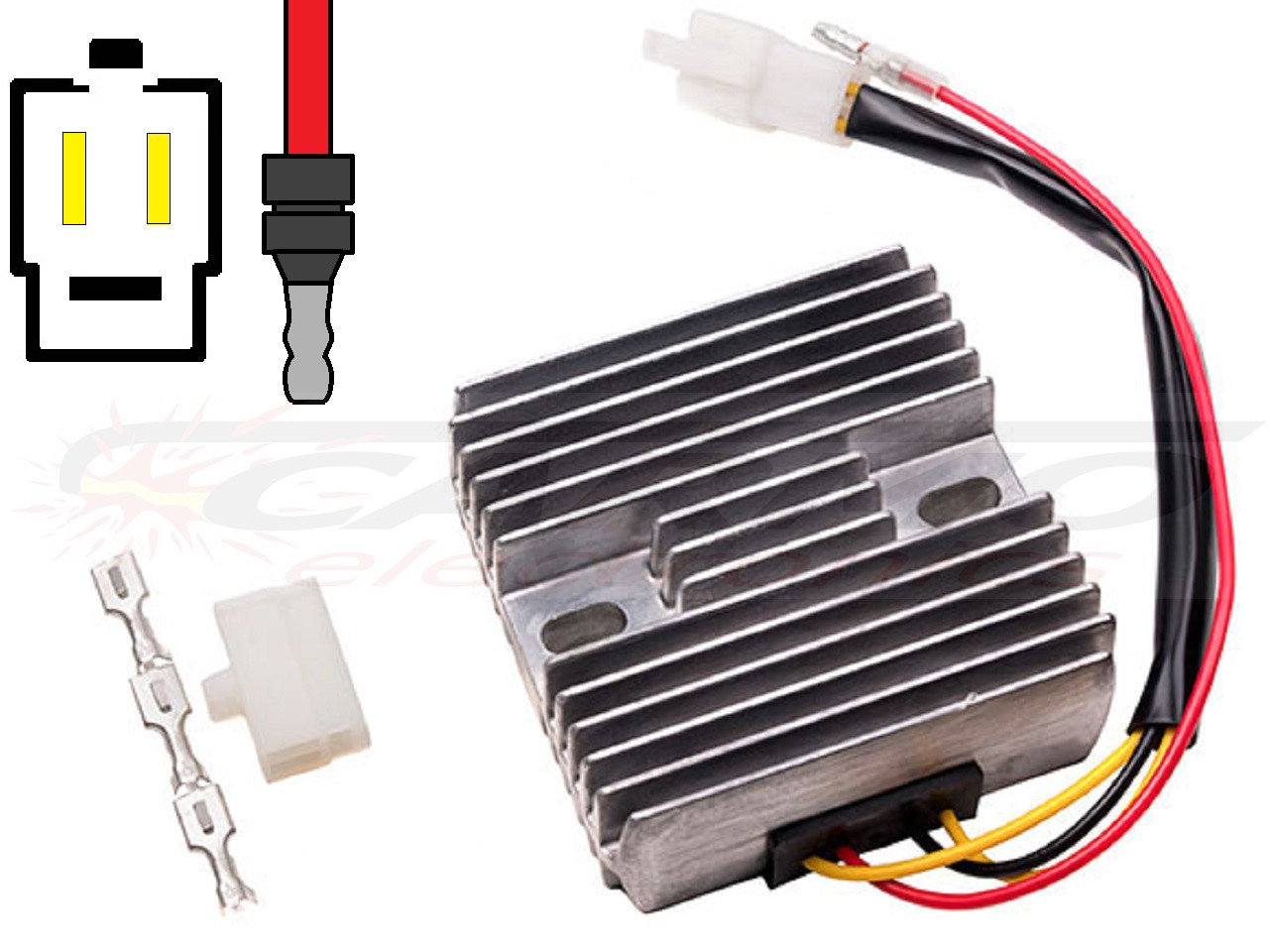 CARR601 - Kawasaki 2-fase MOSFET Voltage regulator rectifier - Click Image to Close