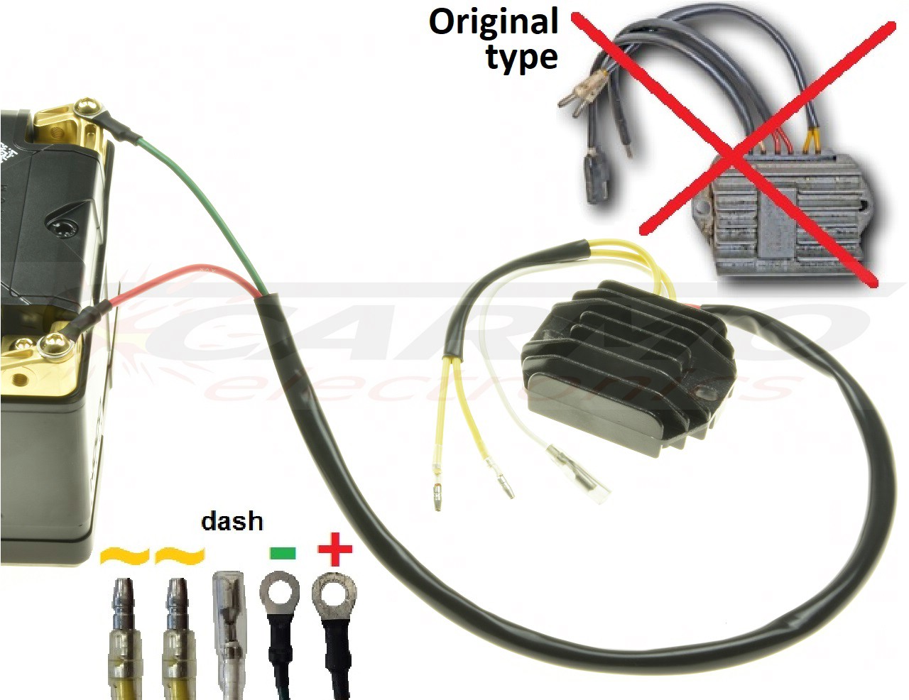 CARR511 - Ducati Moto Guzzi 2 fase MOSFET Voltage regulator rectifier - Click Image to Close