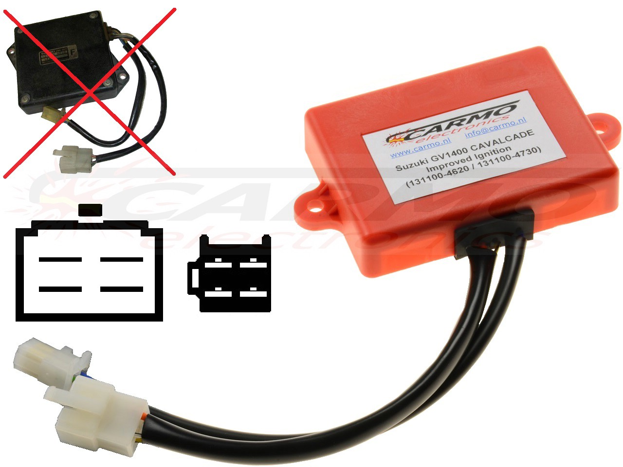 Suzuki GV1400 Cavalcade igniter ignition module CDI TCI Box (131100-4620, 131100-4730) - Click Image to Close